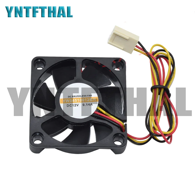 Оригинальный 4,5 см YW04510012BH YW04510012LM 4510 DC12V 0.14A 45*45*10 мм 3-контактный охлаждающий вентилятор