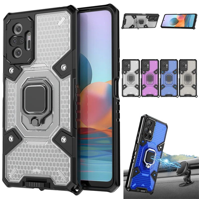 

For Redmi Note 10S Case Stand Holder Magnetic Ring Shockproof Armor Phone Case For Xiaomi Redmi Note 10 10 S Pro Max Back Cover