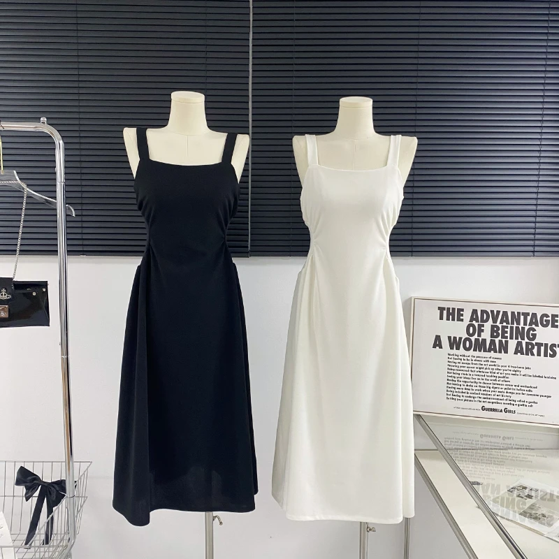 

Женское элегантное платье-комбинация, Белое Облегающее ТРАПЕЦИЕВИДНОЕ ПЛАТЬЕ средней длины на молнии, платье для отдыха, путешествий, свадьбы, лето 2023