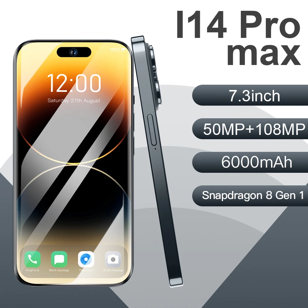 

Смартфон i14 Pro Max, 7,3 дюйма, 6000 мАч