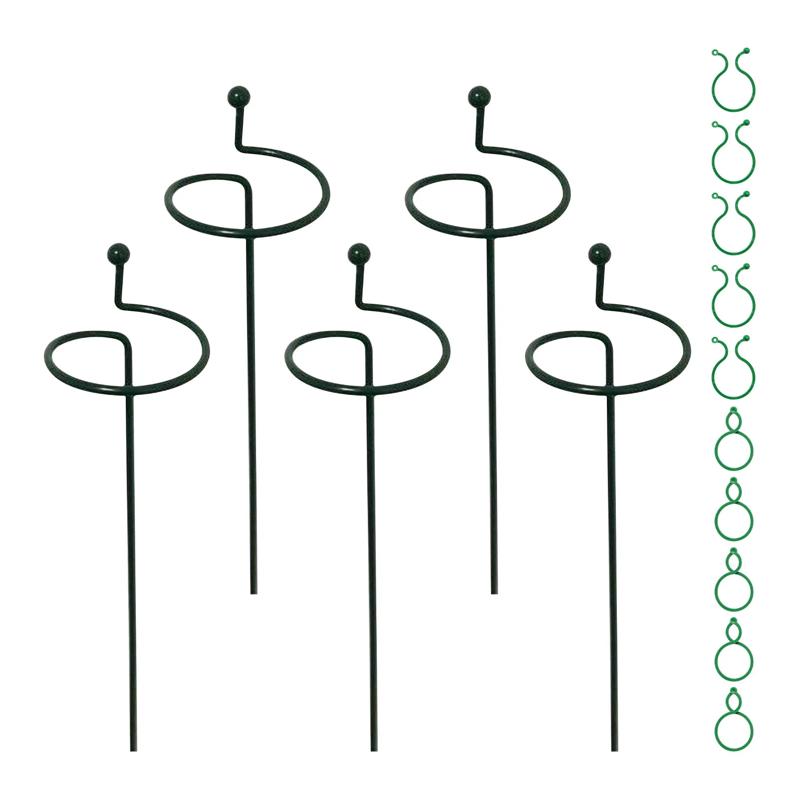 

5-PCS Plant Support Stand Flowers Support Ring Metal Stakes Bonsai Support Plant Cage Backyard Garden Tool For Orchid Lily Peon