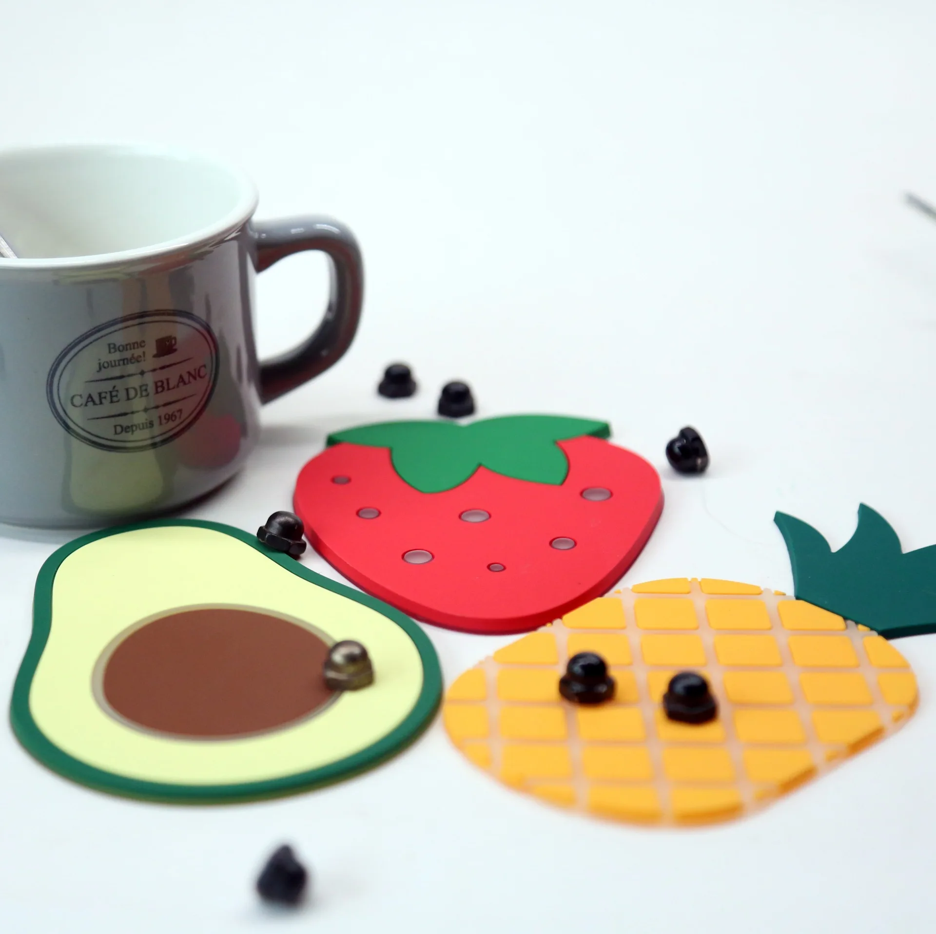 

Fruit Thermal Insulation Silicone Tea Cup Pad Non Slip Thermal Insulation Pad Soft Rubber Cup Pad