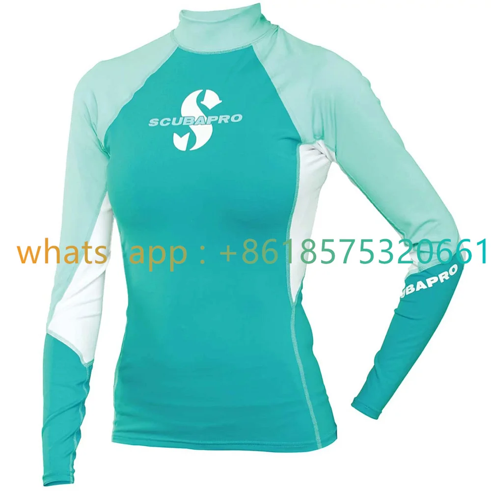 

Women Upf 50 T-flex Guard Long Sleeve Printed Rash Guard Uv Sun Protection Surf T Shirts Skin Dive Top Beach Swimwear Surfing