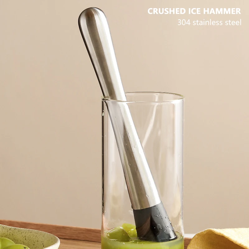 

Multifunctional Stainless Steel Crushed Ice Hammer Popsicle Sticks Cocktail Swizzle Stick Fruit Muddle Pestle Barware Bar Tools