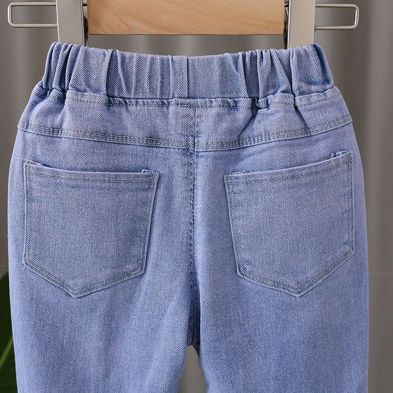 Джинсовые брюки для девочек 2-6 лет модные повседневные штаны из денима