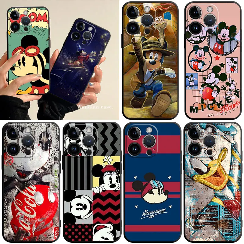 

Disney mickey mouse Phone Case for iPhone 11 14 13 12 Pro Max 7 8 6 6S Plus XR XS X 13mini 12mini Silicone Cover