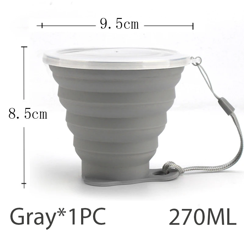 

Силиконовая складная чашка 270 мл