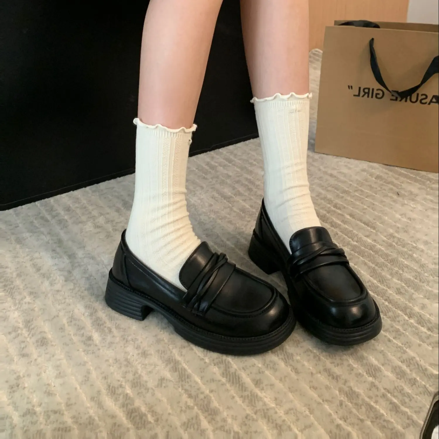 

2023 New Fashion Autumn Women Mary Jane Shoes Fashion Shallow Slip On Thick Bottom Ladies Elegant Round Toe Pumps