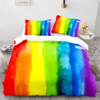 colorful rainbow bedding set single twin full queen king size rainbow bed set childrens kid bedroom duvetcover sets hot print
