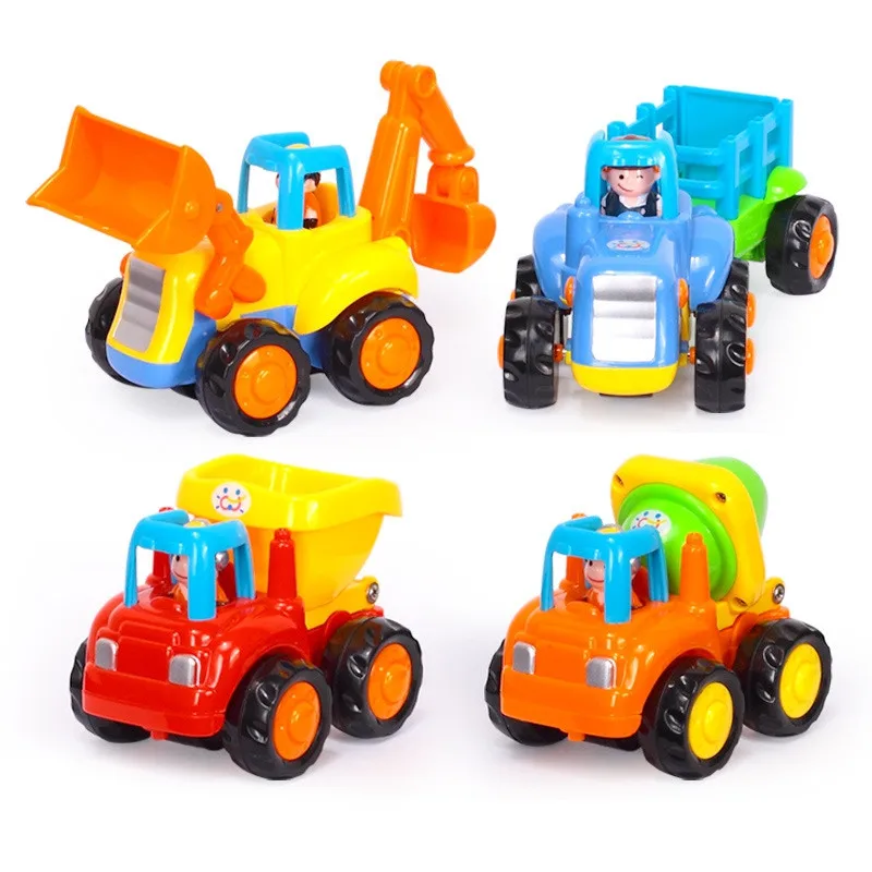 

4pcs/Lot Mini Engineer Truck Children Mini Slide Cars Baby Toys Beach Toys Baby Educational Toys