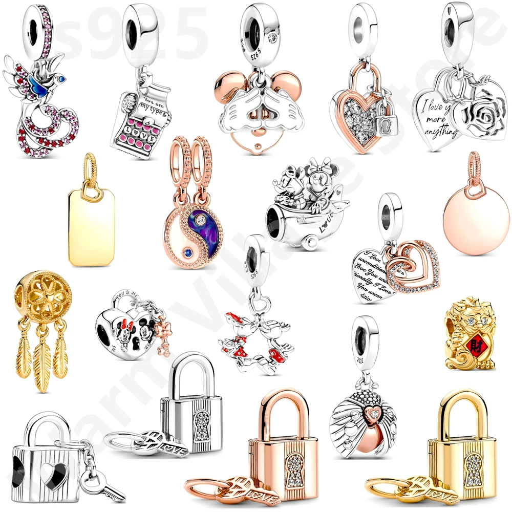 

100% Silver Jewelry New Charm Original Charm Beads Forever Family Charm Bracelet Necklace Trinket Diy Women's Jewelry