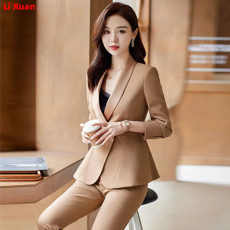 Superior Quality Spring Formal Ladies Fashion Blazer Women Business Suits with Sets Work Wear Office Casual Pants Jacket Suit