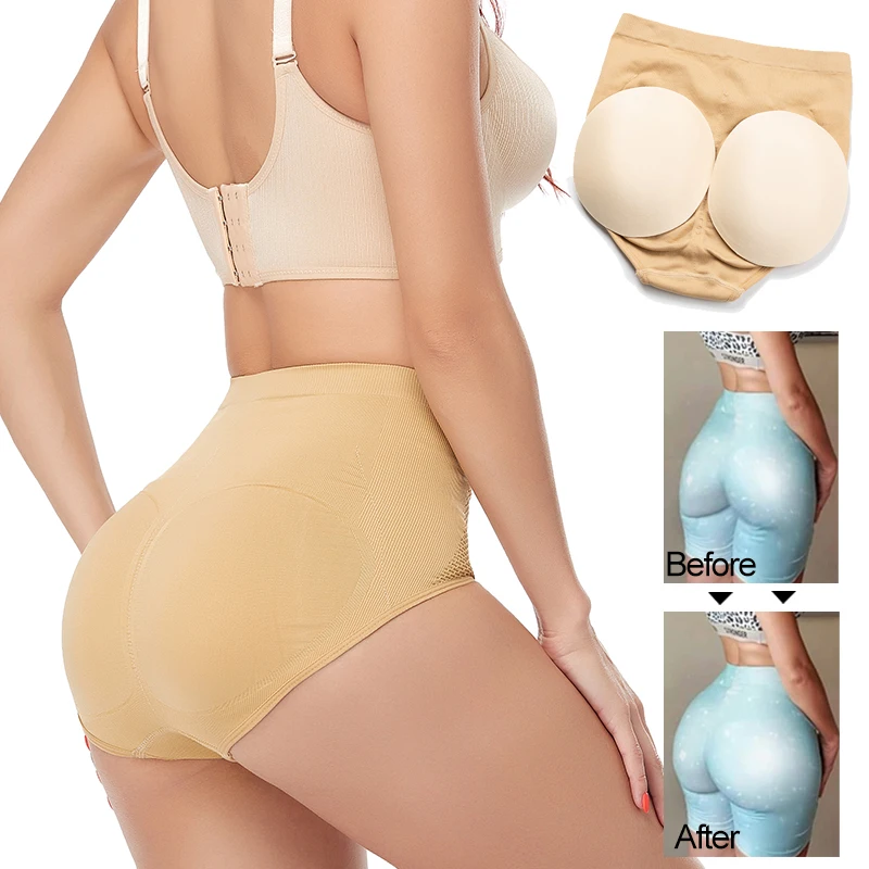 Lady Middle waist Sexy Padding Panties Bum Padded Butt lifter Enhancer Hip Push Up Control Panties Underwear Seamless Buttocks