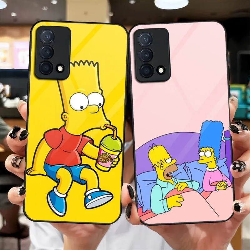 Homer Simpson Family Funny Cartoon Phone Case Glass For OPPO X3Pro FindX3 X5Pro K7 K9 Reno 6 6Z 7SE 4 5F A54 A53 A92S A93S A95