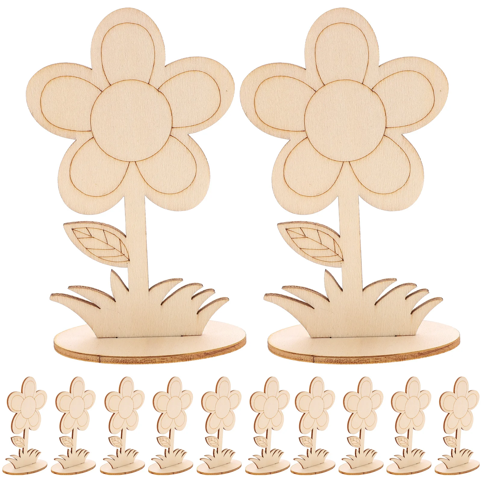 

12pcs Unfinished Wood Crafts Wooden Flower Cutouts Blank Wood Flower Ornaments