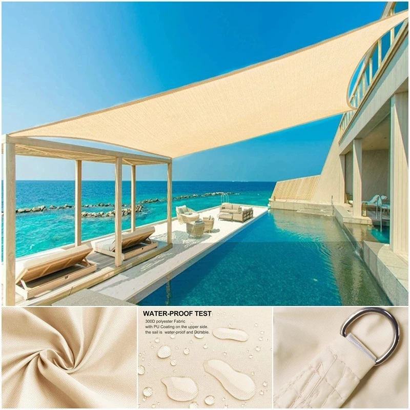 

Outdoor awning waterproof shade sail garden awning for patio car canvas awning rectangle swimming pool awning shade sail