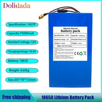 52v 14s7p 75000mah 18650 2000w lithium battery for balance car electric bicycle scooter tricycle
