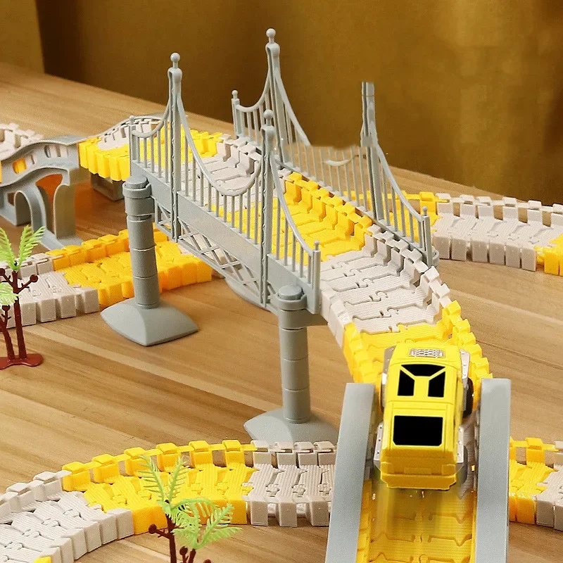 DIY Наборы железнодорожных гусениц Автомобильные гонки Волшебная игра для мозга