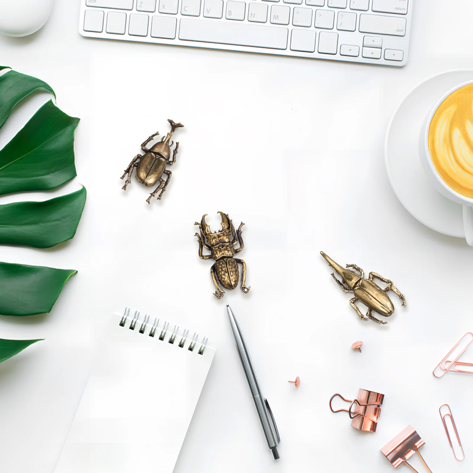 3 шт. Единорог настольные украшения металлический жук животное маленькие статуи