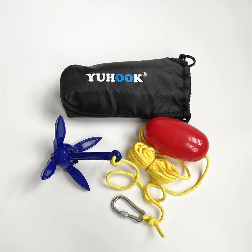 

Foldable Aluminum Anchor Kit With Rope For Canoe Kayak Small Boat Clip And Float High-quality Materials Durable And Practical