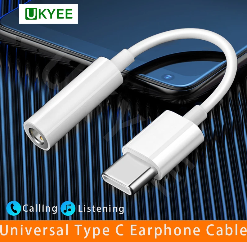 

UKYEE Type-c To 3.5mm Earphone Adapter Cable Usb 3.1 Type C Female Cable Connector Converter Aux Audio Cable For Xiaomi Samsung