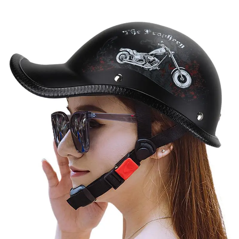 

Мотоциклетный шлем для взрослых, винтажный, уличный, бейсбольный, с открытым лицом, модный, Байкерский