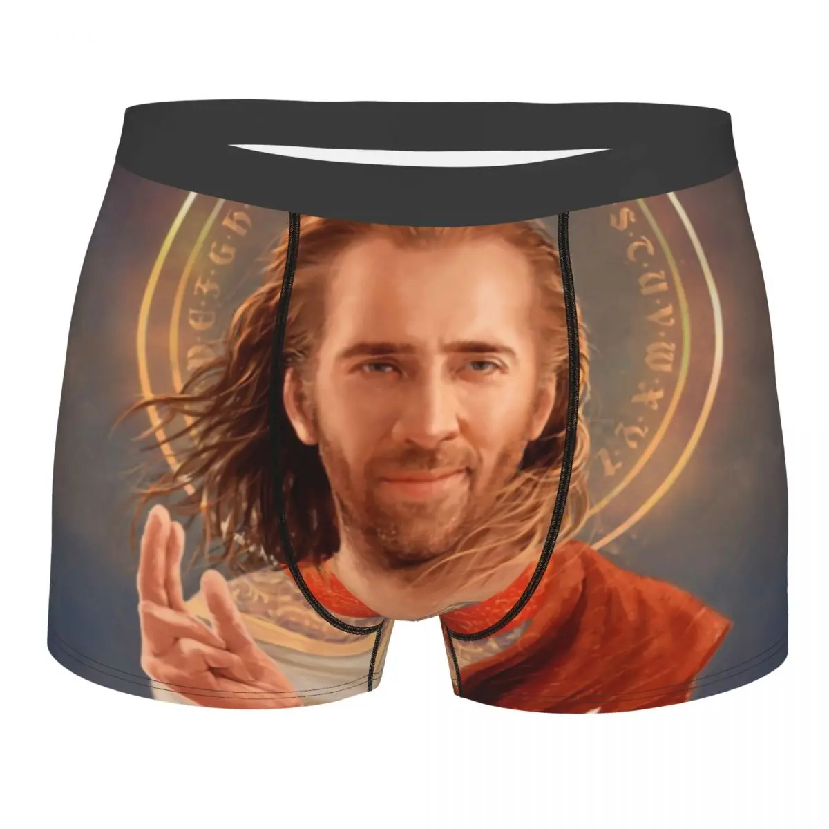 

Saint Nicolas Cage Boxer Shorts For Homme 3D Printed Male Funny Meme Underwear Panties Briefs Stretch Underpants