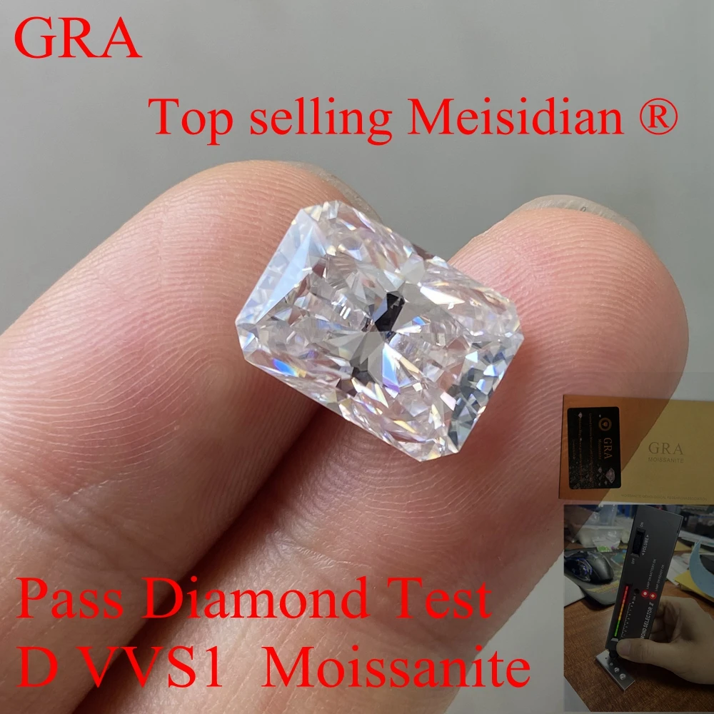 Meisidian GRA 2 карата 8 5x6 5 Мммм D VVS1 удлиненная Лучистая огранка драгоценный камень