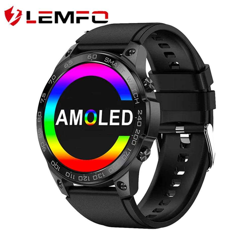 

LEMFO DM50 NFC Smart Watch Men Amoled HD Screen Bluetooth Call Smartwatch IP68 Waterproof 400Mah Battery 2023 1.43 Inch 466*466