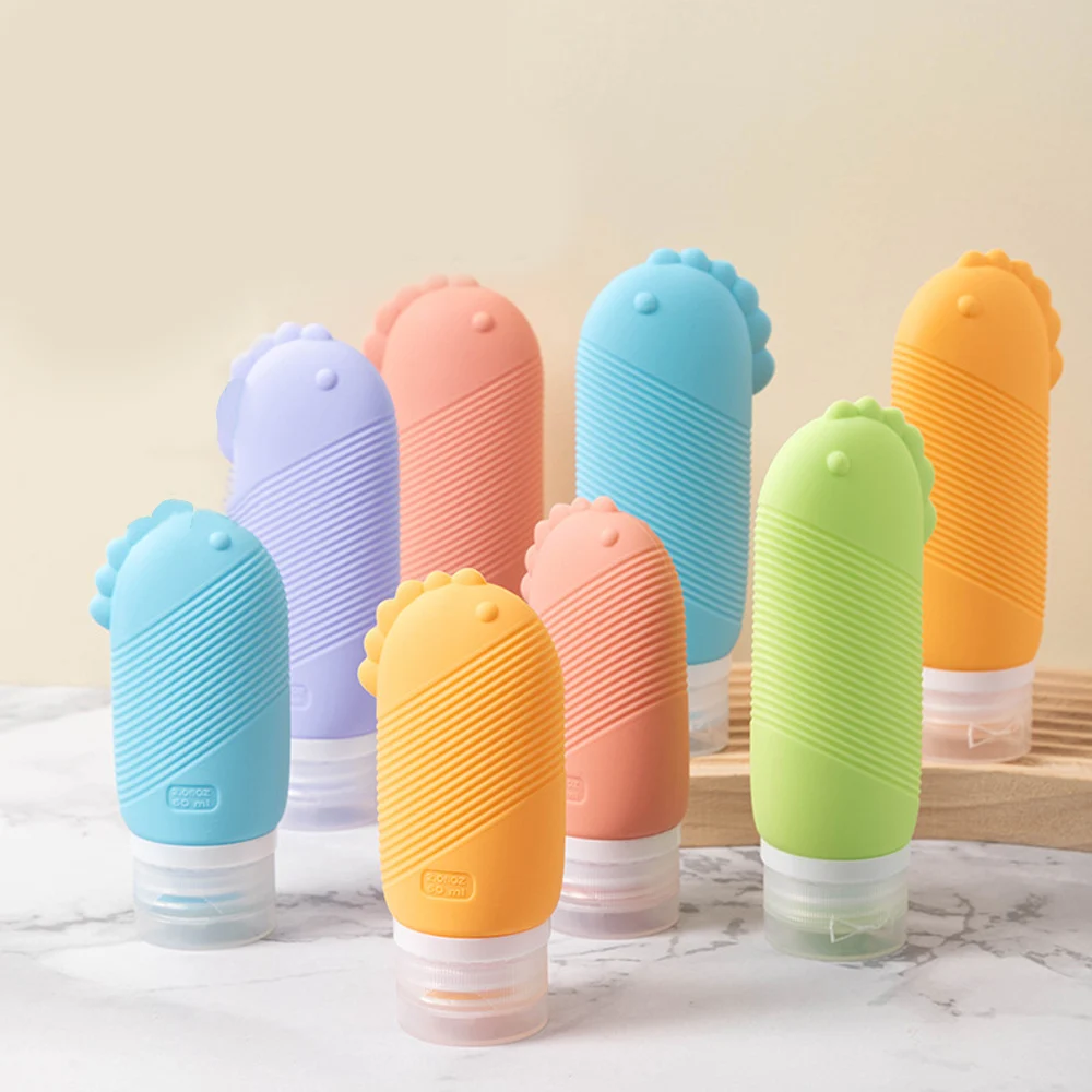 ź 60/90 ml silikonowa butelka podróżna dzielona wielokrotnego napełniania z pędzelkiem balsam do wyciskania tubki pusty pojemnik na próbki