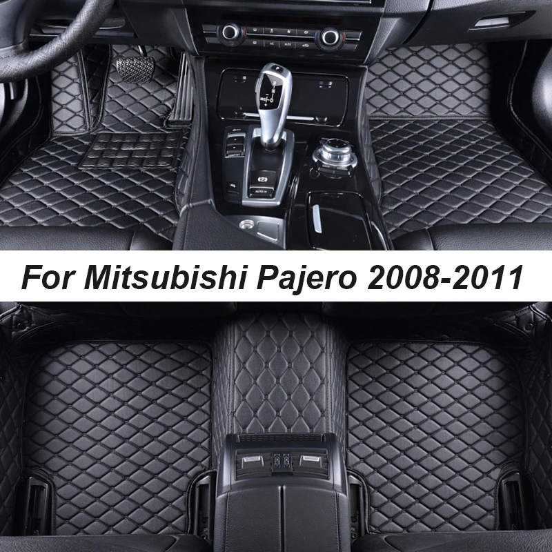 

Автомобильные коврики для Mitsubishi Pajero 2008-2011, Прямая поставка, аксессуары для салона автомобиля, кожаные коврики, коврики, накладки для ног