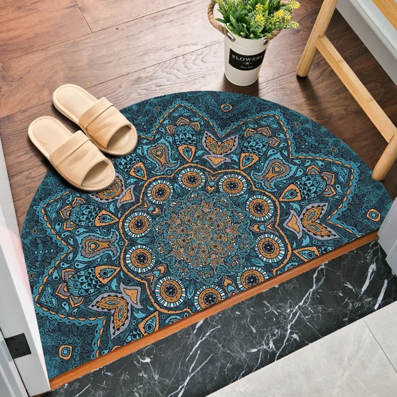 

Semicircle Entrance Doormat Living Room Bedroom Floor Mat Bathroom Non-Slip Area Rug Children Pets Carpet Soft Footmat Bedside