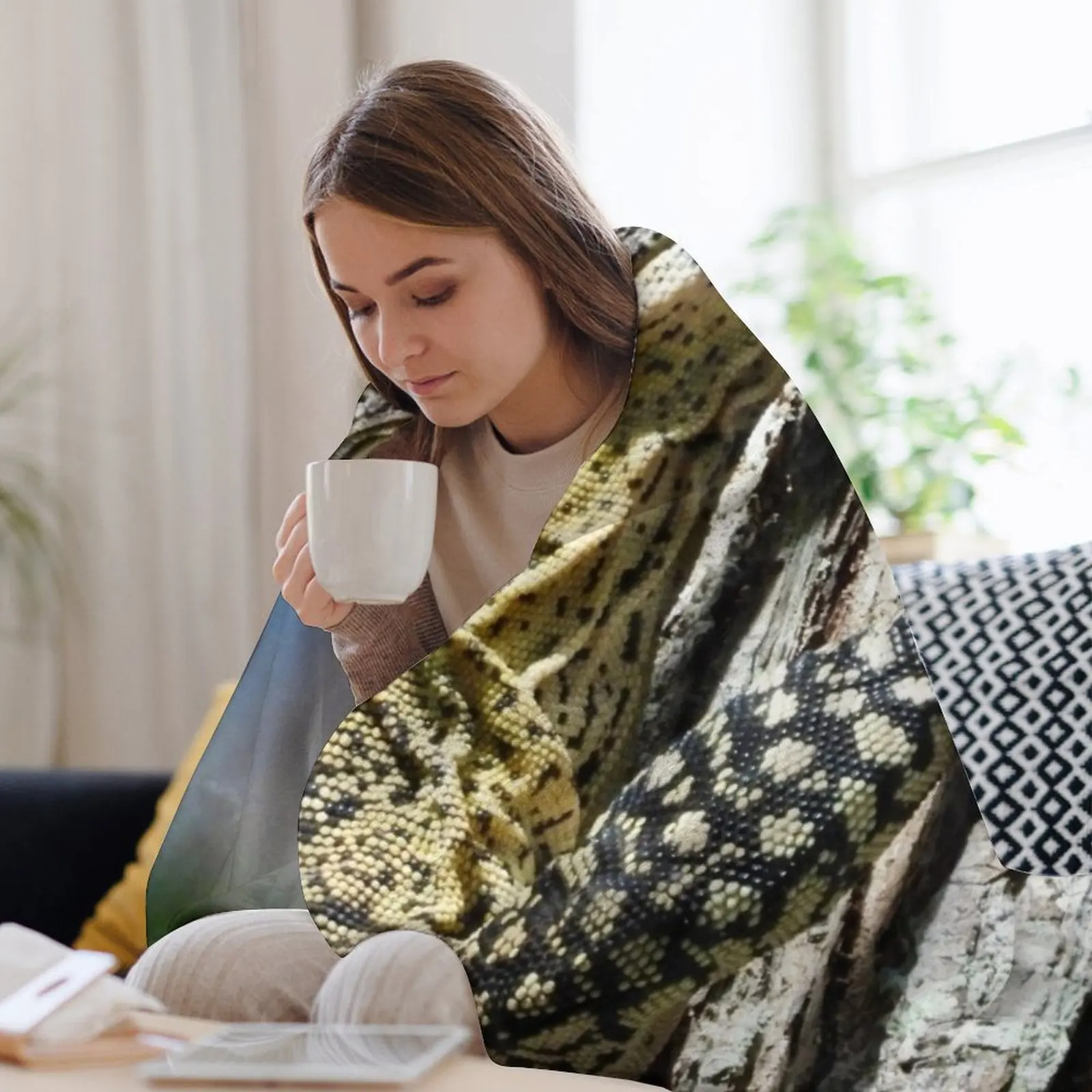 Гуанна монитор Ящерица обнимает дерево Плед Одеяло
