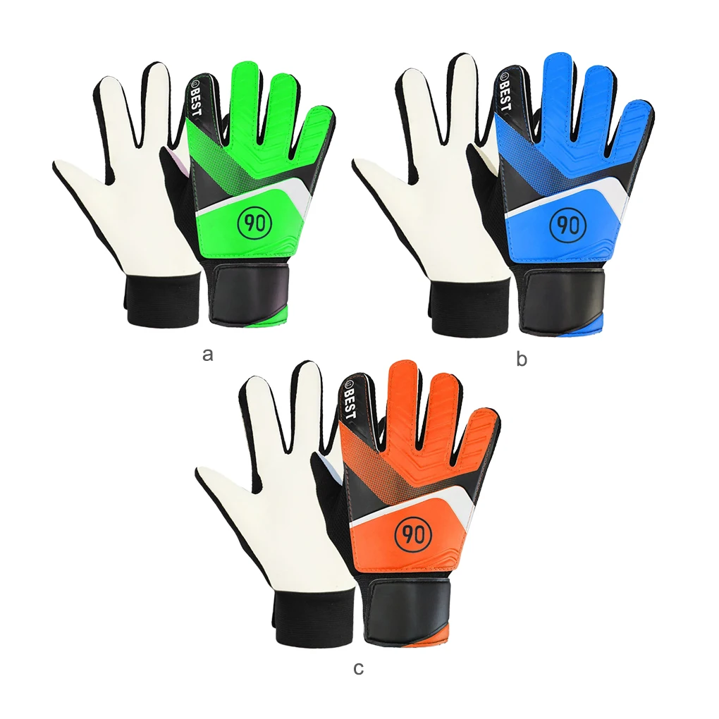 

1 Pair Children Adjustable Soccer Gloves Football Training Practise Goalkeeper Glove Nonslip Sports Gear Green Size 5