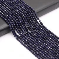 4mm natural blue sand stone beads section round natural agates stone loose beaded for making diy jewerly necklace bracelet