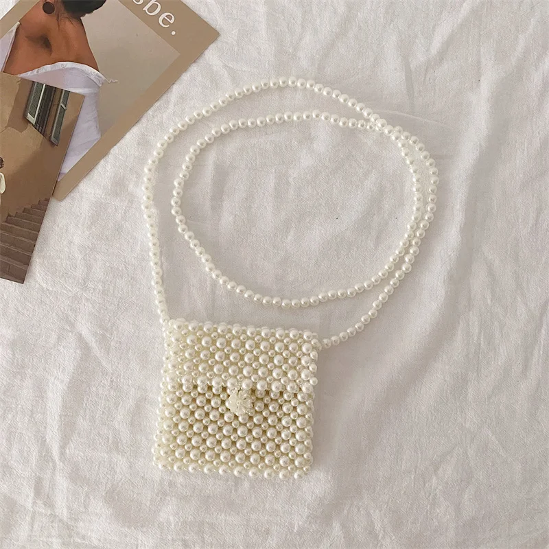 Mini Pearl Bag Handmade Vintage EVA Beaded Fashion Banquet Party Shoulder Bag Female Wedding Bags Luxury Women's Coin Purse
