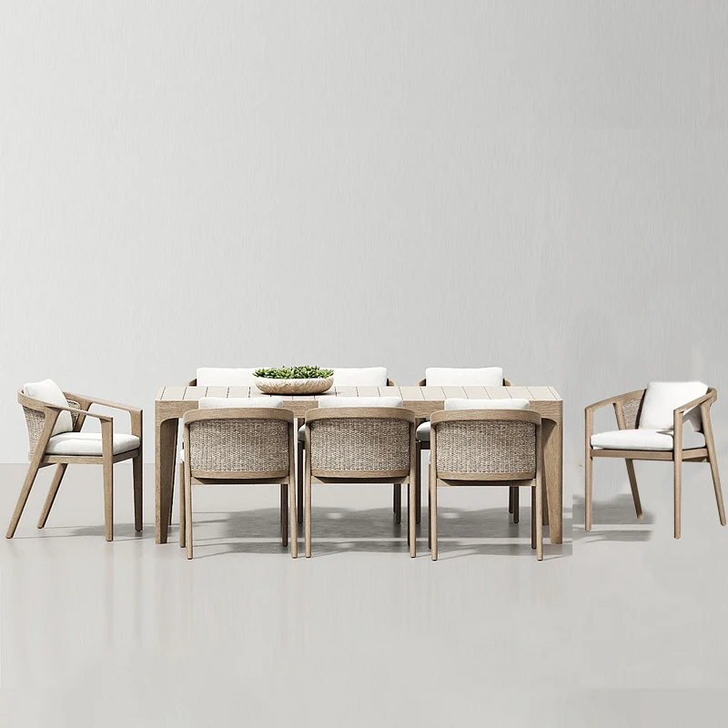 

Home furniture garden chairs table wood structure waterproof leisure coffee and dining chairs living room chiars outdoor fitting