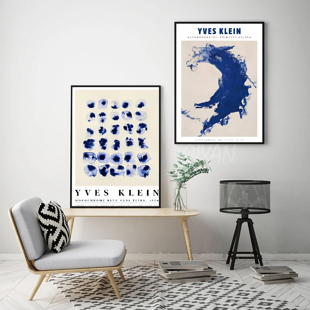 Yves Klein синяя выставочная галерея плакат наклейки художественные настенные