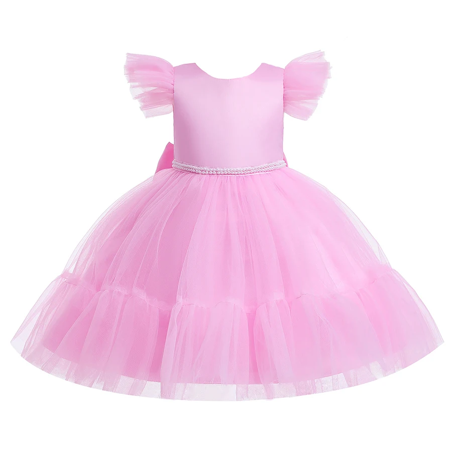 

Elegant Dress Summer Pretty Girls Dress Lace Thin Kids Ball Gown Birthday Party Communion Ceremony Princess Dress Size 1 - 6 T