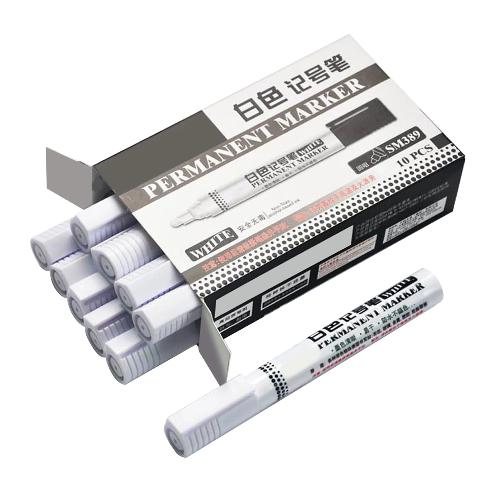 

White Permanent Pen Acrylic White Paint Pen With Waterproof Super Compact White Ink DIY Painting Art On Glass Stone Paper Metal