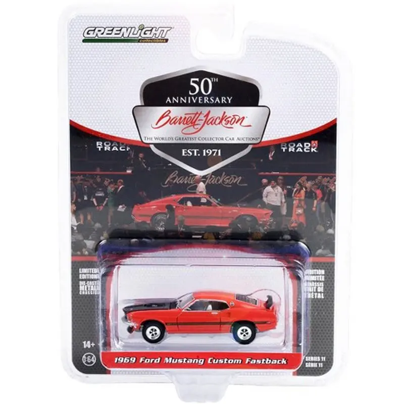 

GreenLight 1/64 Scale Diecast Car Toys 50th Anniversary 1969 Ford Mustang Custom Fastback Die-Cast Metal Vehicle Model For Boys