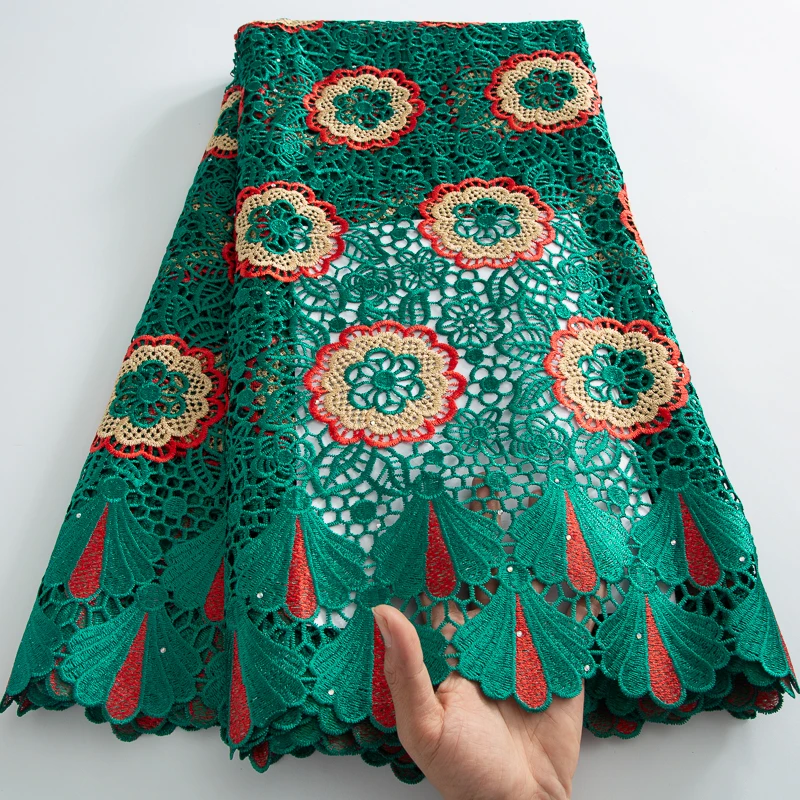 Французская Водорастворимая Кружевная Ткань В Африканском Стиле С Вышивкой