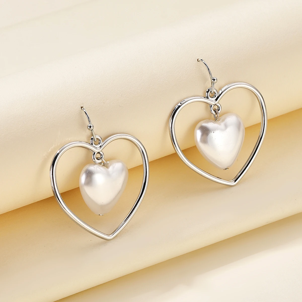 Корейские модные женские висячие серьги, многослойные Эффектные серьги в форме сердца из цинкового сплава, Женские Ювелирные изделия, подарок