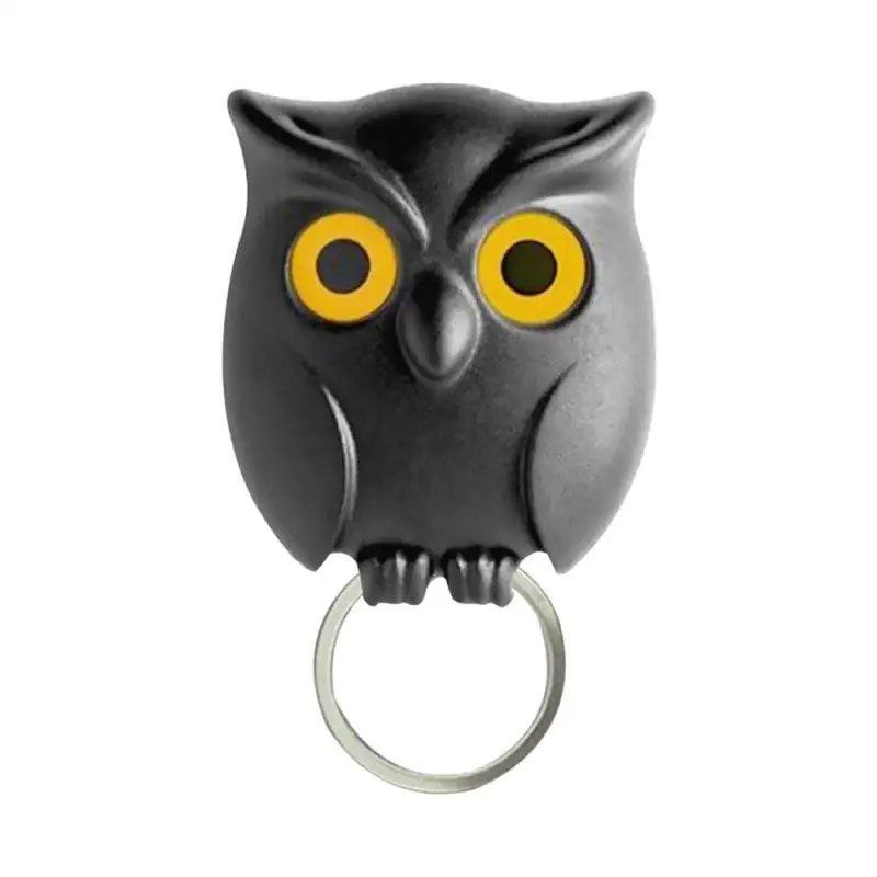 

2/4/5PCS Decorative Hooks Black Hooks Night Owl Magnetic Wall Key Holder Hook Magnets Attraction Keychains Organization