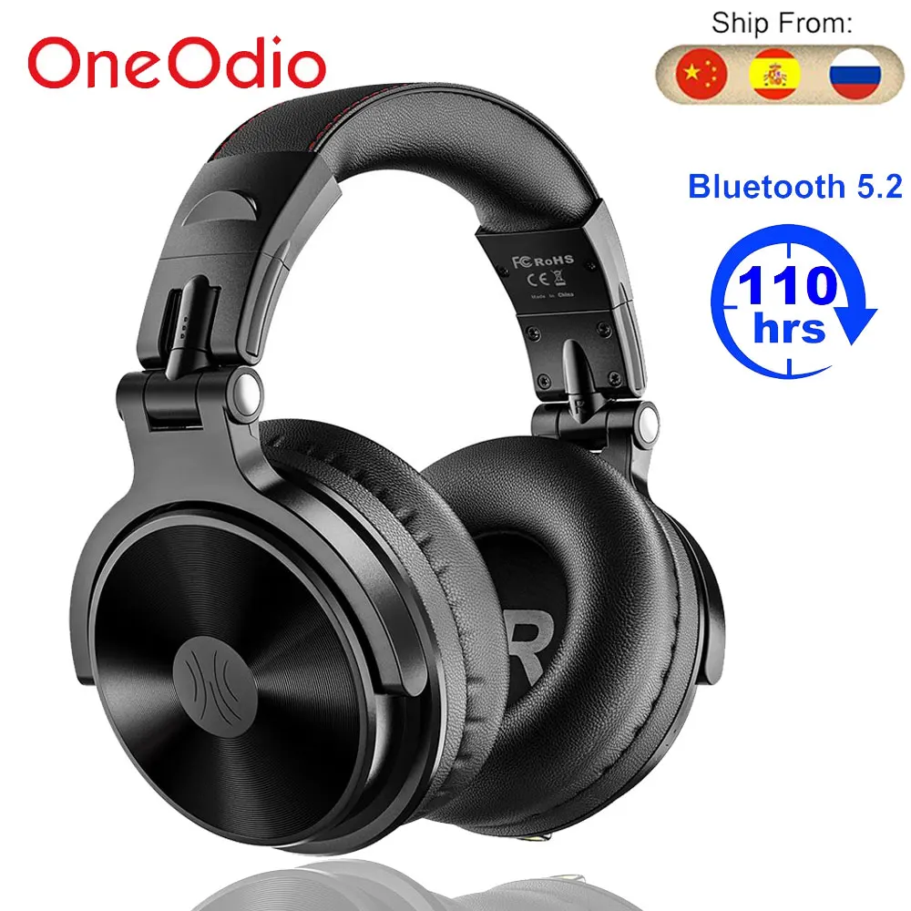 Oneodio-auriculares inalámbricos con Bluetooth V5.2, cascos con micrófono, 110H de tiempo de reproducción, estéreo de graves profundos plegables, ordenador y teléfono