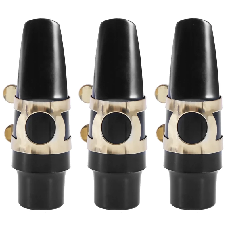 

3X Alto Sax Saxophone Mouthpiece Plastic with Cap Metal Buckle Reed Mouthpiece Patches Pads Cushions