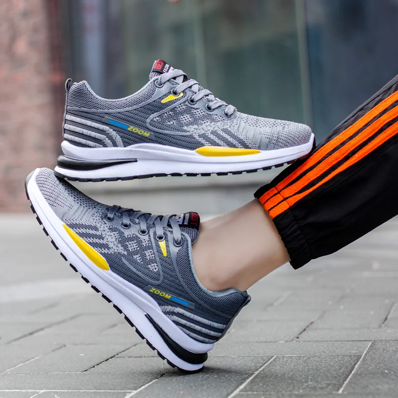 Sneaker Men's Walking Shoes Knitted Light Sports Shoes Breathable Outdoor Fashion Comfortable Casual Gym Shoes