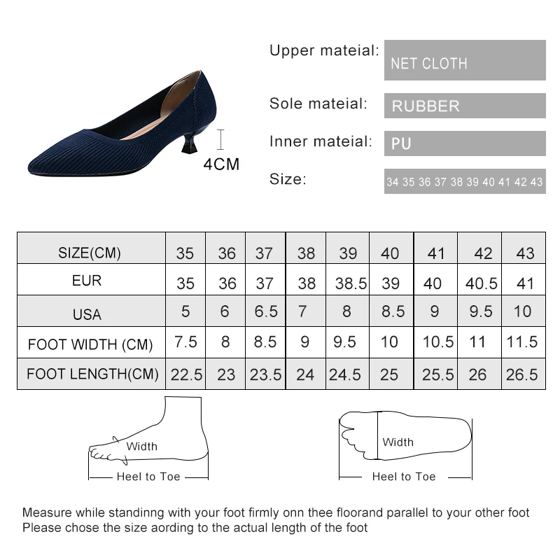 DIMANYU Women's Shoes 2023 New Large Size 41 42 43 Knitted Pointed Toe Women's Dress Shoes Mid heel Woven Ladies Shoes