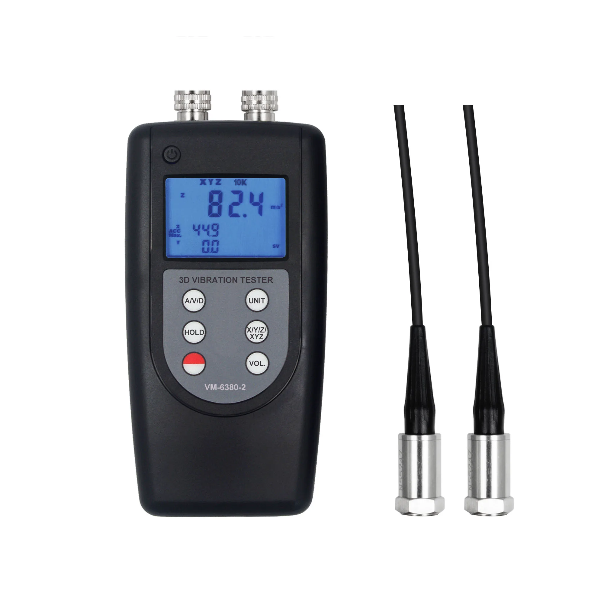 

Free Shipping VM-6380-2 Vibration Meter 2 Channel Vibrometer Velocity Measuring Range 0.01~400mm/s