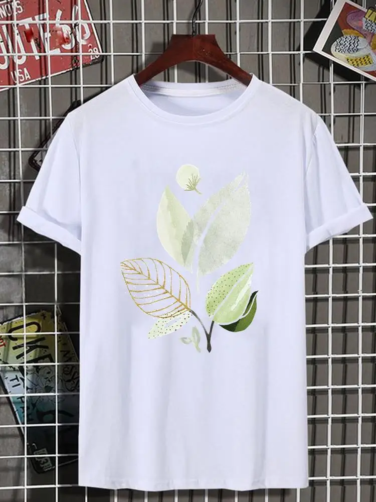 

Graphic T-shirt Women Short Sleeve Clothes Lady Plant Love Beach Vacation Fashion Print Summer Female Shirt Tee